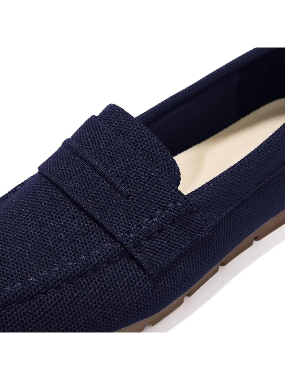 Women Navy Blue Mesh Comfortable Slip on Dressy Casual Walking Loafer Flat Shoes